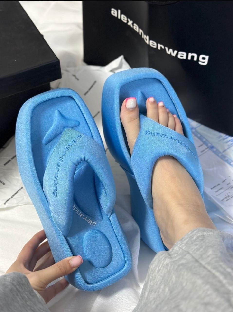 шлепки alexander wang,,женские шлепанцы,шлепки на платформе,женские шлепки