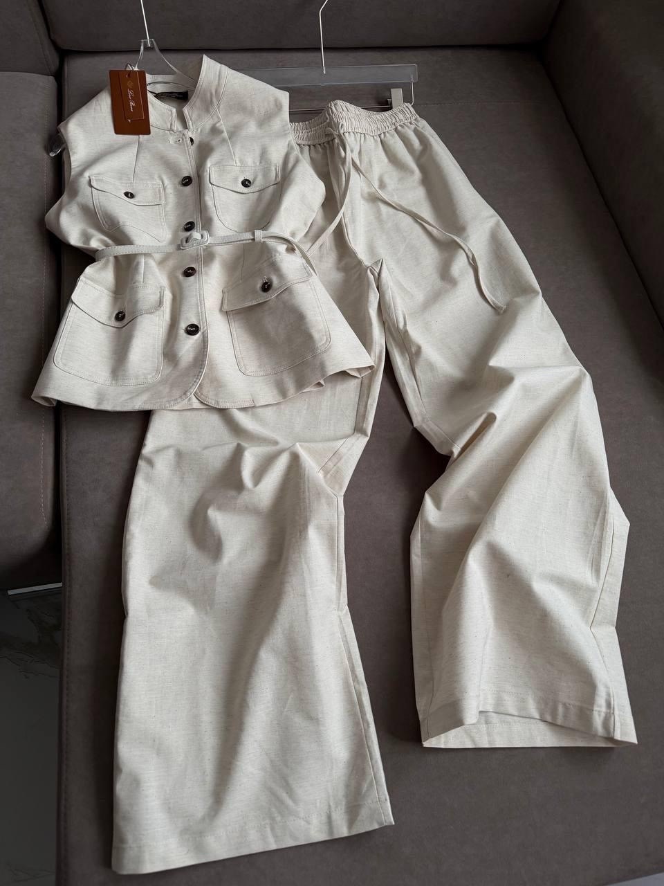 костюм с брюками,костюм женский брючный,бежевый костюм,костюм женский с брюками карго la denita,костюм с брюками карго