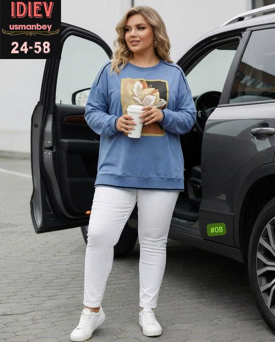 женская кофта,свитшот женская, больших размеров,,джемпер повседневный