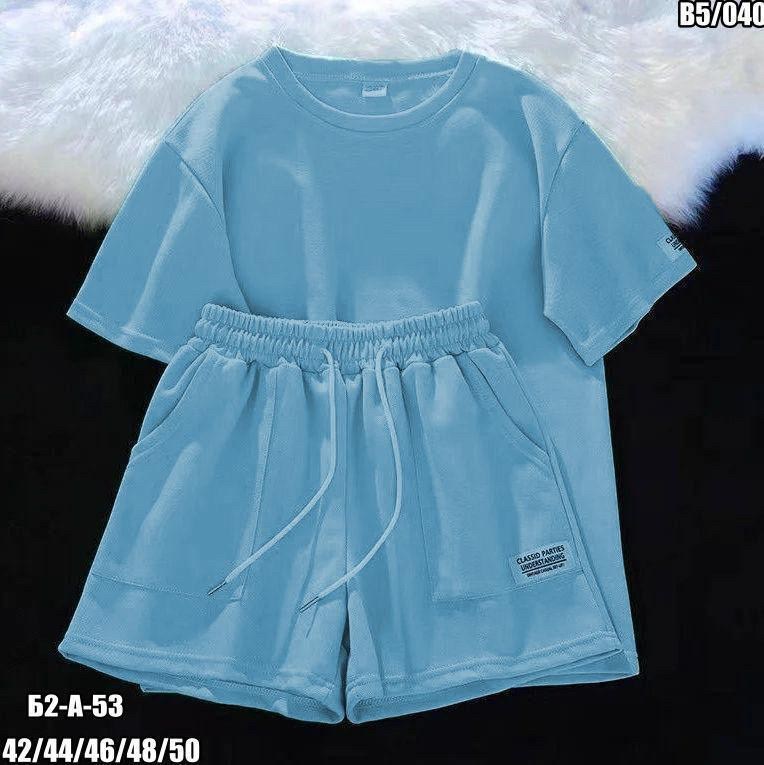 костюм женский с шортами,костюм с шортами комплект,костюм голубой,костюм женский футболка,костюм женский шорты и футболка