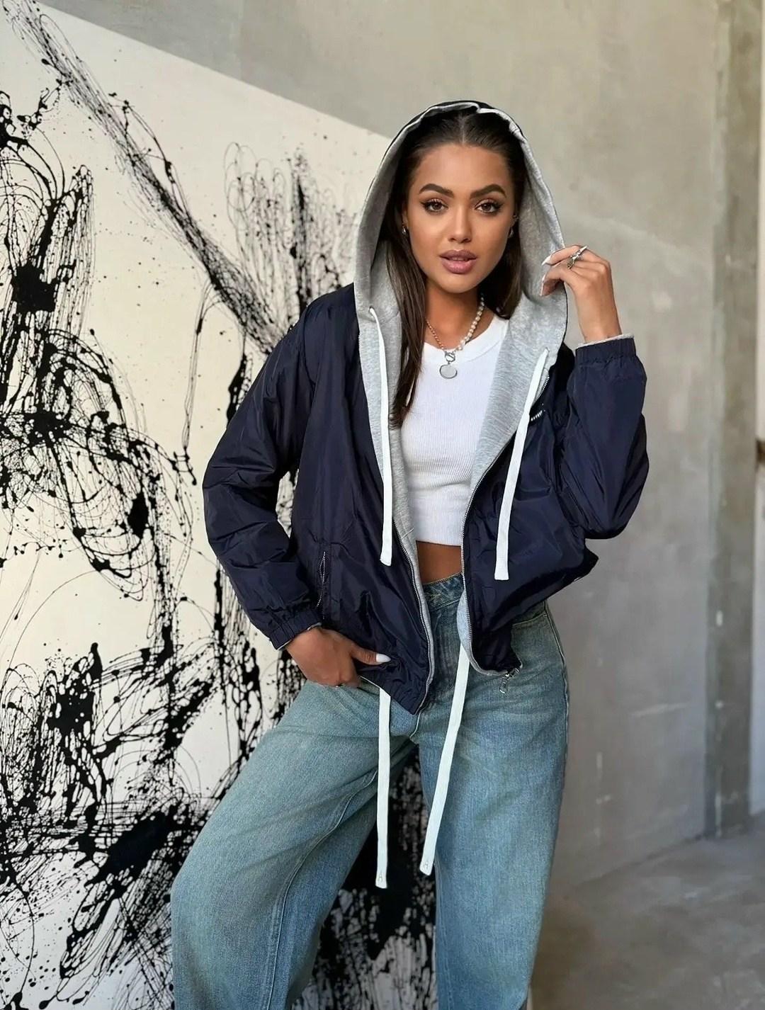 оверсайз толстовка,толстовка на молнии из футера 3х нит.начес серый,толстовка женская,модные наряды