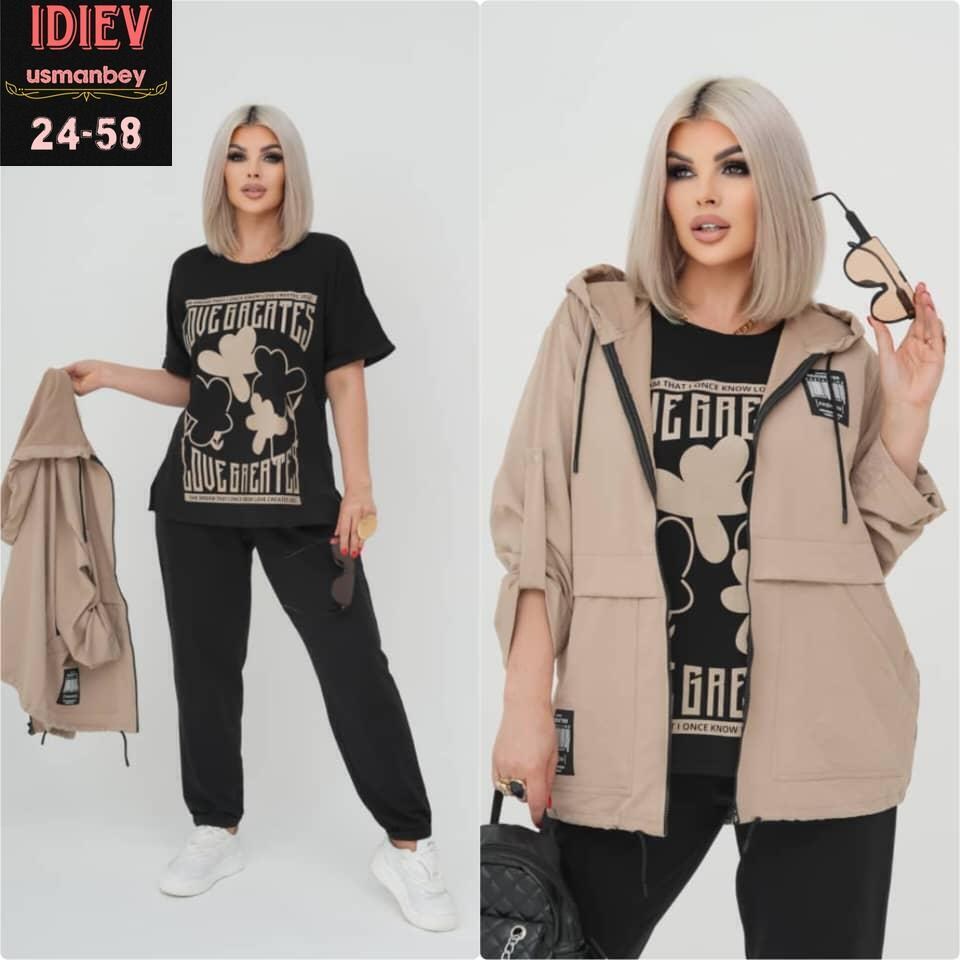 женский костюм ткань двунитка и плащовка,костюм 3 каткань двунитка и плащовка,женский спортивный костюм больших размеров,костюм женский свободного кроя,костюм 3-ка ткань: двунитка и плащовка