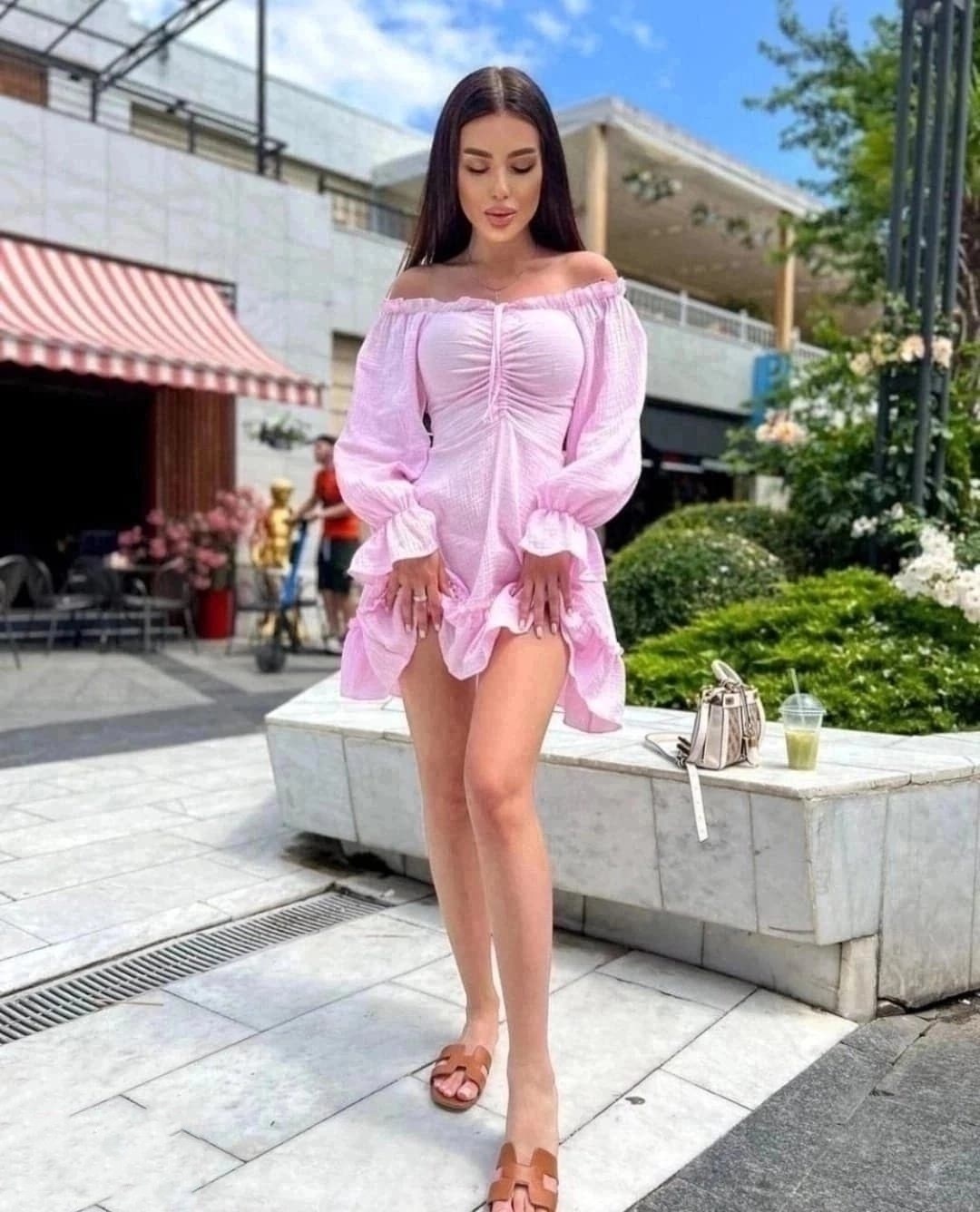 платье с объемными рукавами,платье с открытыми плечам,платье летнее из муслина,летнее женское платье,платье летнее