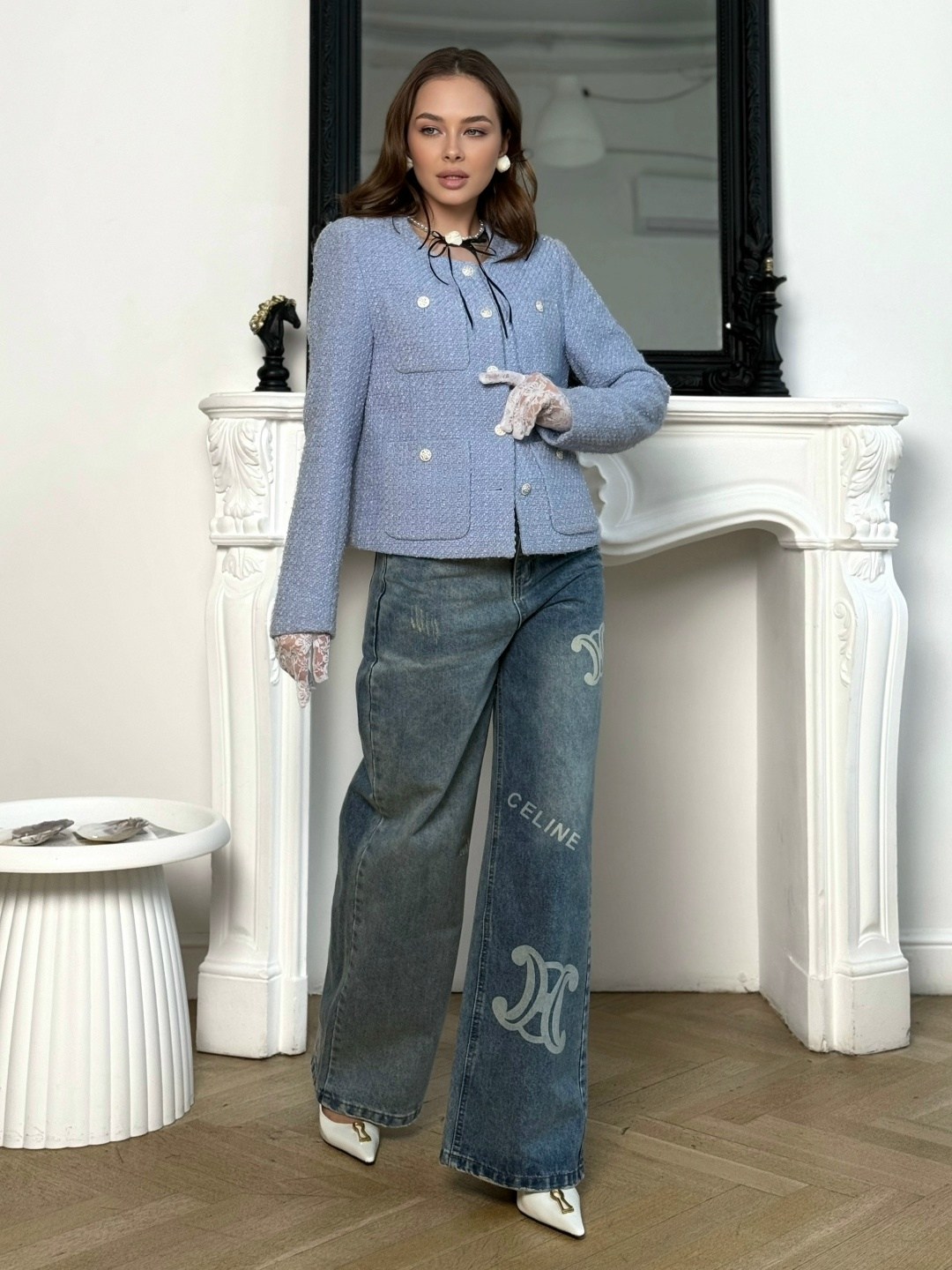 шанель деним,шанель мода,джинсы шанель,жакет