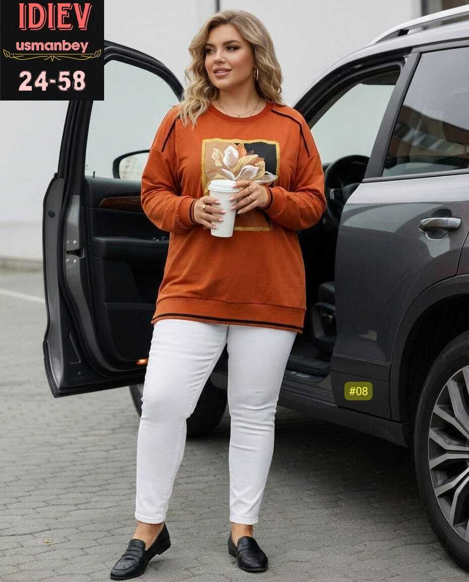 женская кофта,свитшот женская, больших размеров,,джемпер повседневный