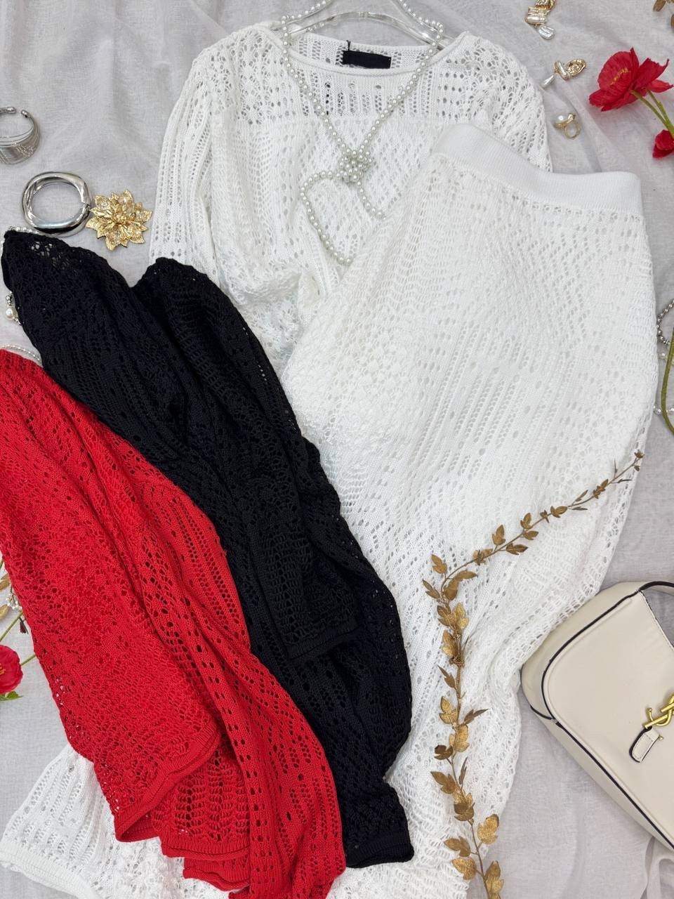 костюм вязаный юбка с кофтой теплый jelika,белые вязаные костюмы с юбкой,вязаный костюм с юбкой,костюм с юбкой,вязаный костюм женский с юбкой