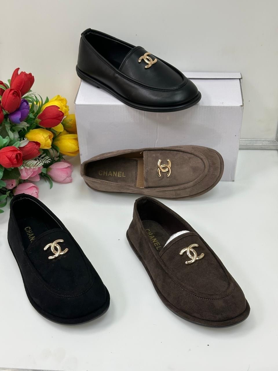 лоферы chanel,женские лоферы chanel,женские лоферы chanel с мехом,женские замшевые лоферы chanel черные с мехом,лоферы женские chanel premium