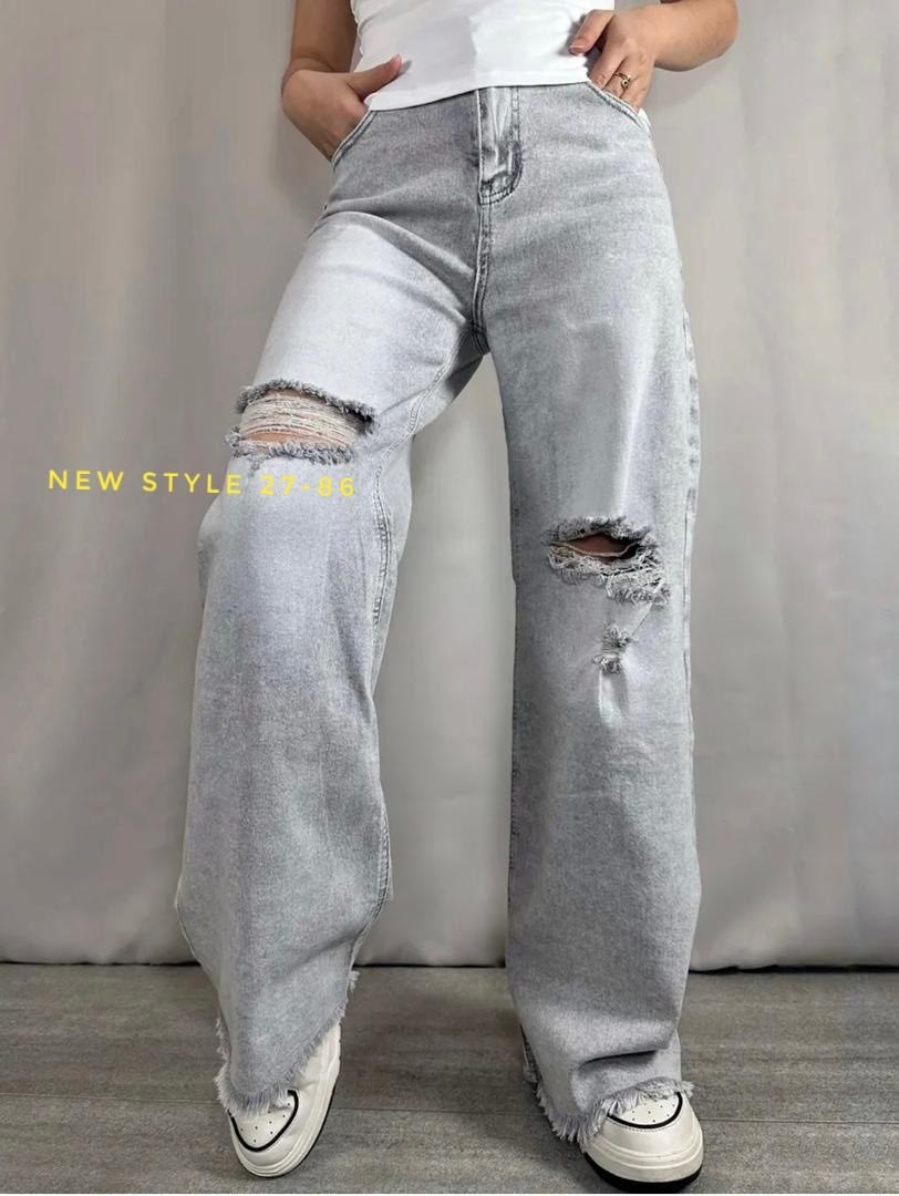 джинсы рваные широкие,женские рваные серые джинсы палаццо,женские джинсы,джинсы прямые палаццо рваные sena denim,джинсы широкие