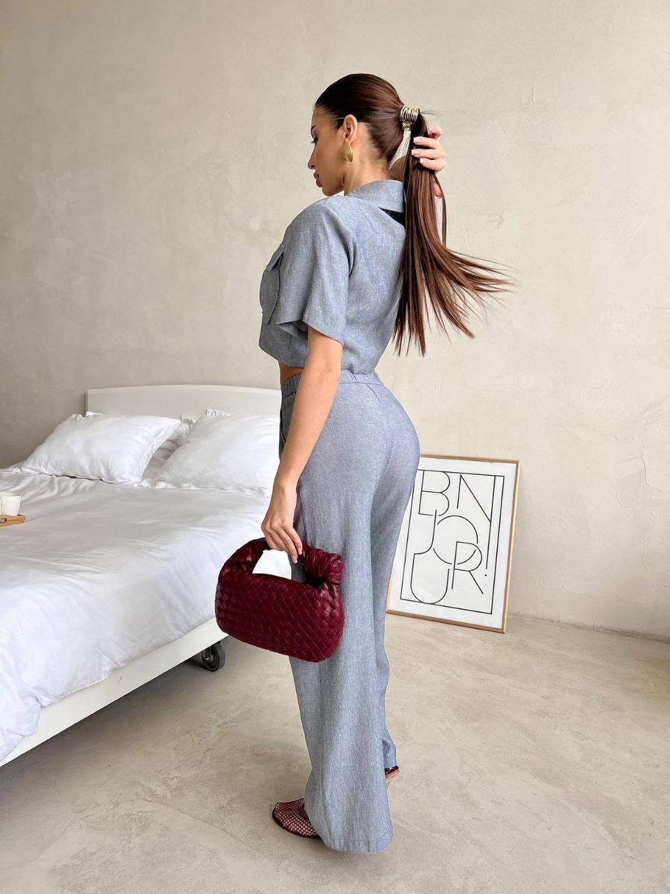 костюм с брюками,женский костюм с брюками,брючный костюм luitui r4059 серый,костюм брючный с рубашкой,брючный костюм