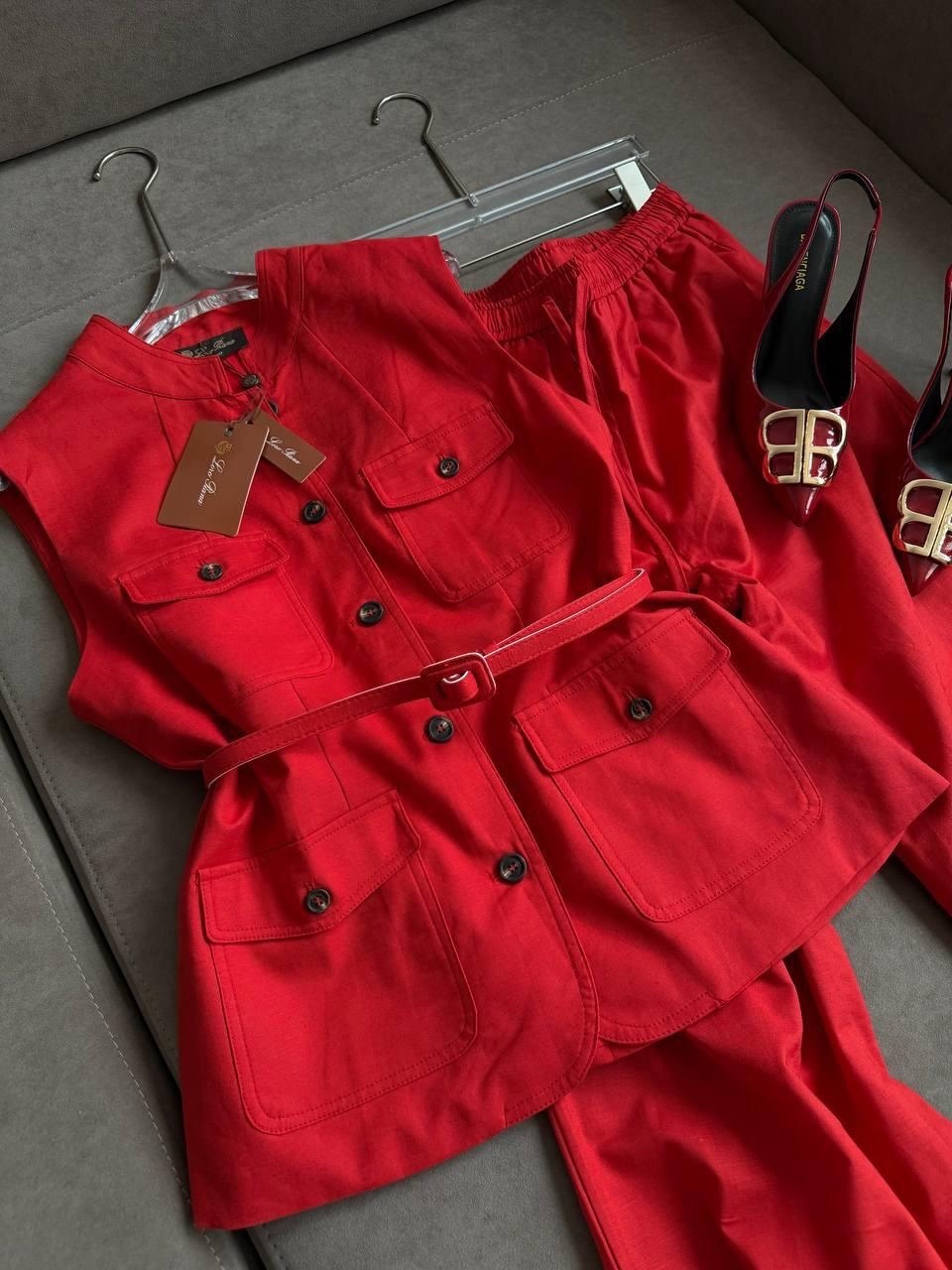 костюм повседневный,летние костюмы,женские костюмы,красные жилеты,брючной костюм
