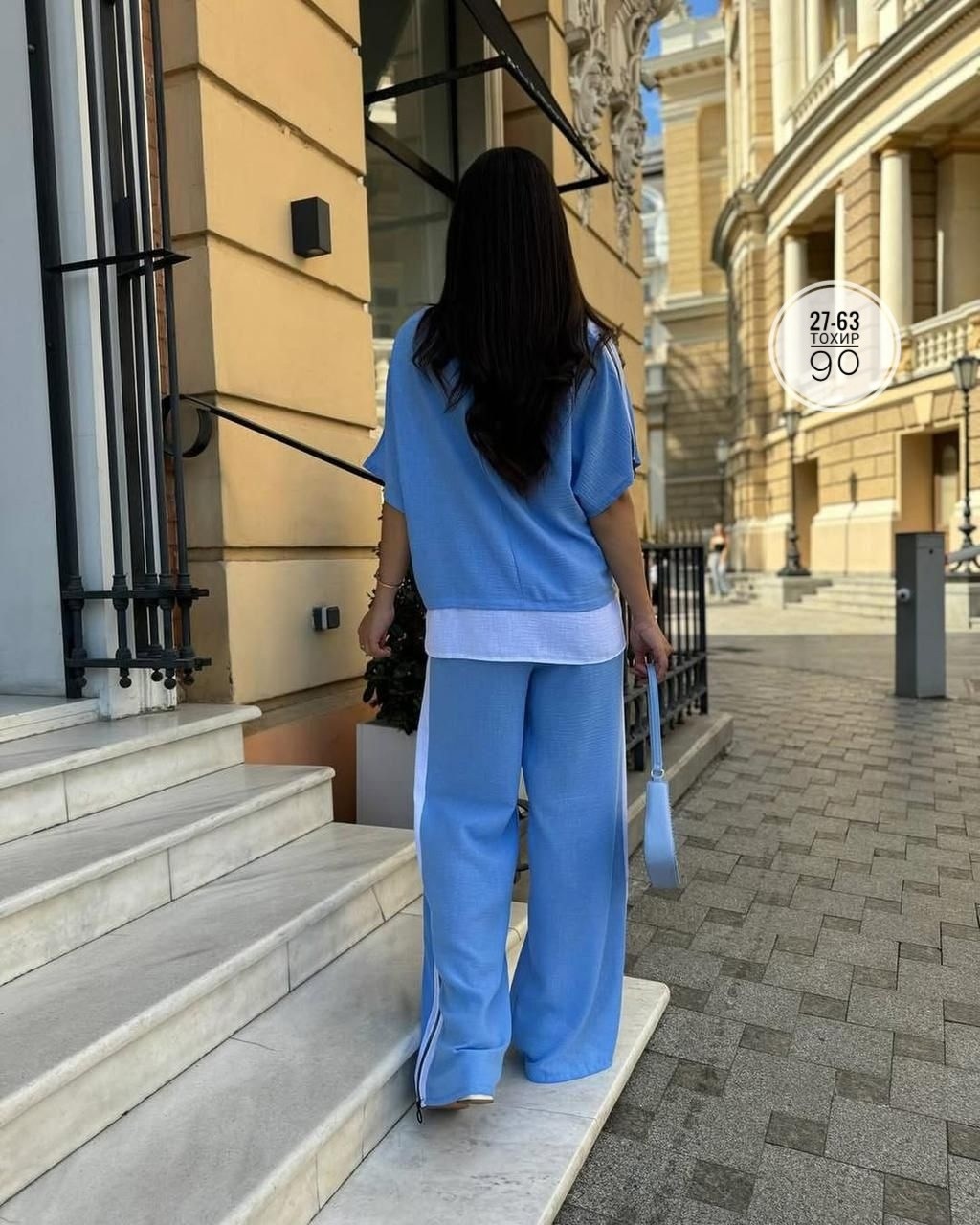 трикотажные костюмы,женские костюмы,брюки голубой,широкие брюки,костюм голубой