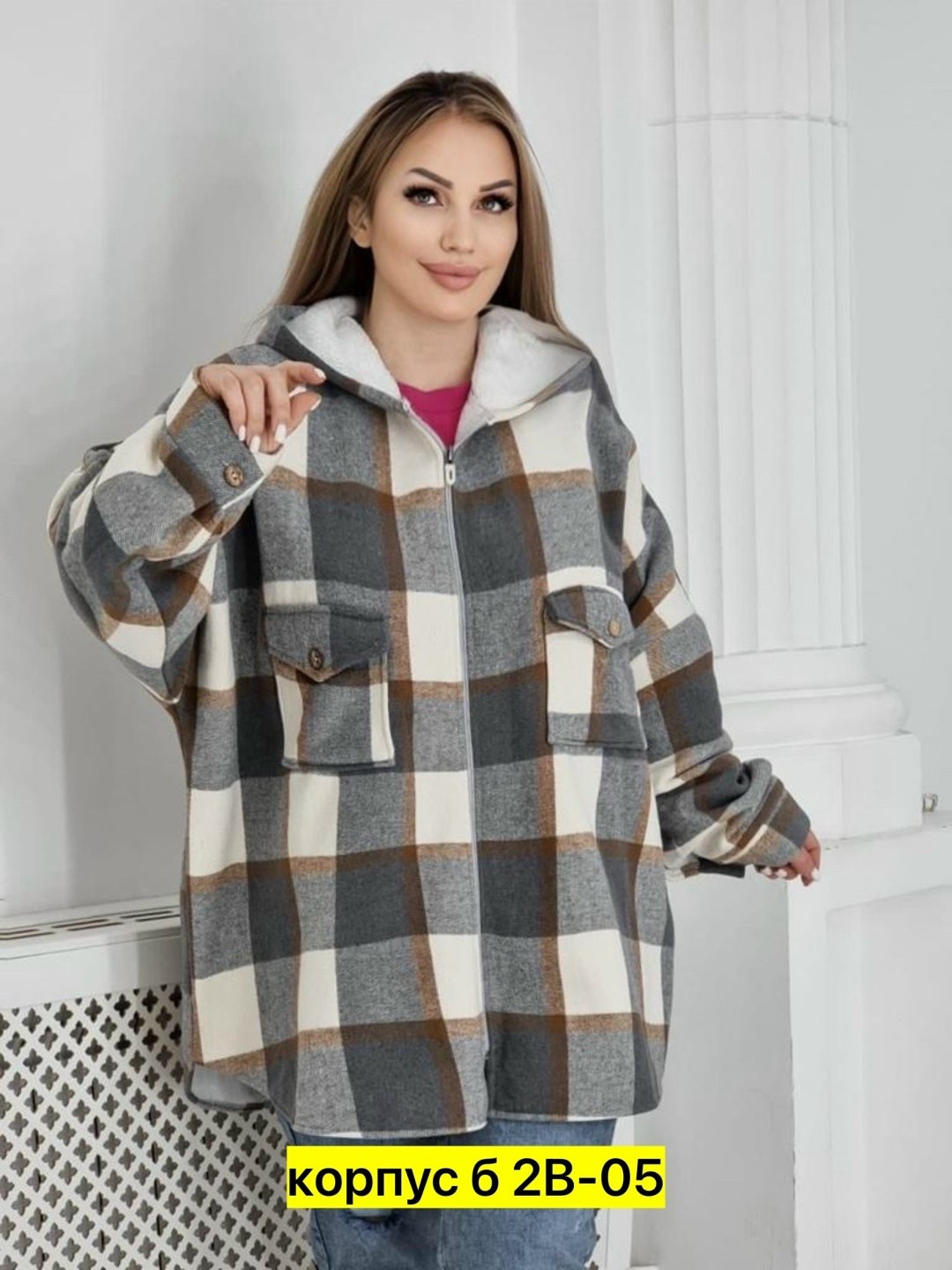 рубашка оверсайз теплая в клетку удлиненная amy store,рубашка женская теплая,худи оверсайз теплая в клетку удлиненная roza fashion,рубашка на меху,рубашка с капюшоном