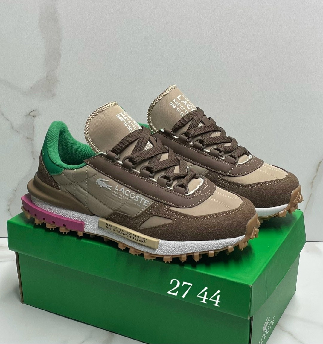 кроссовки lacoste elite active,кроссовки женские lacoste elite active коричневый,кроссовки lacoste,кроссовки для образа жизни женские низкие lacoste, цвет light brown/green,lacoste low-top casual shoe