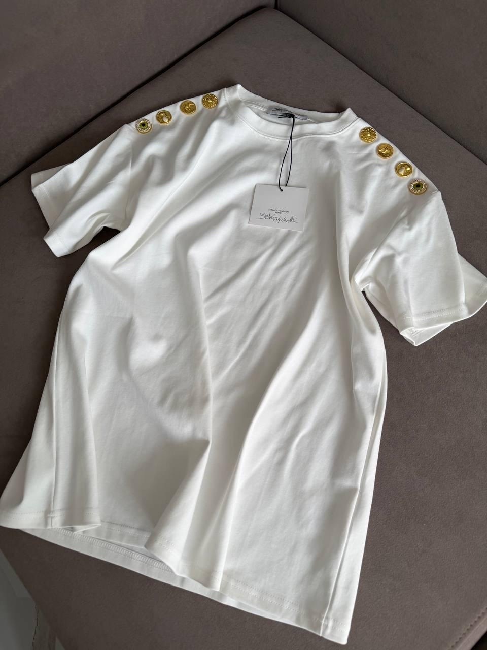 футболка balmain,хлопковая футболка balmain,balmain белая футболка с золотым логотипом,женская футболка,футболки для женщин