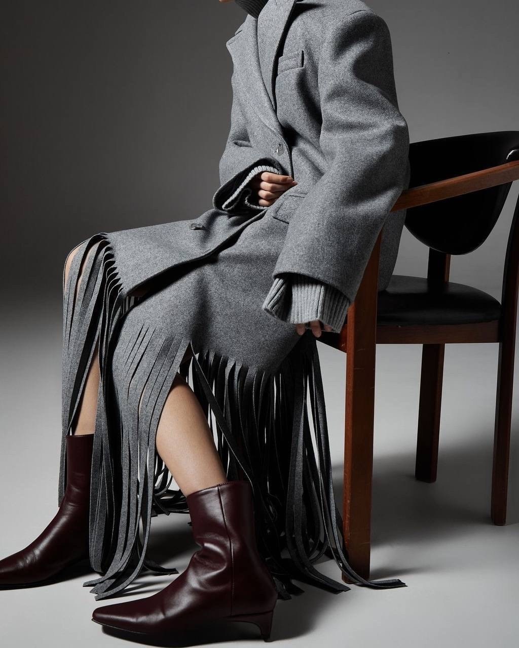 модное пальто,модные образы,элегантные пальто,пальто с бахромой