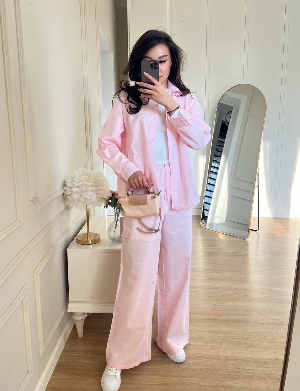 костюм женский (рубашка и брюки) mist summer time р.42 голубой,костюм брючный,костюм голубой,костюм с рубашкой и брюками из мягчайшей ткани,женский костюм