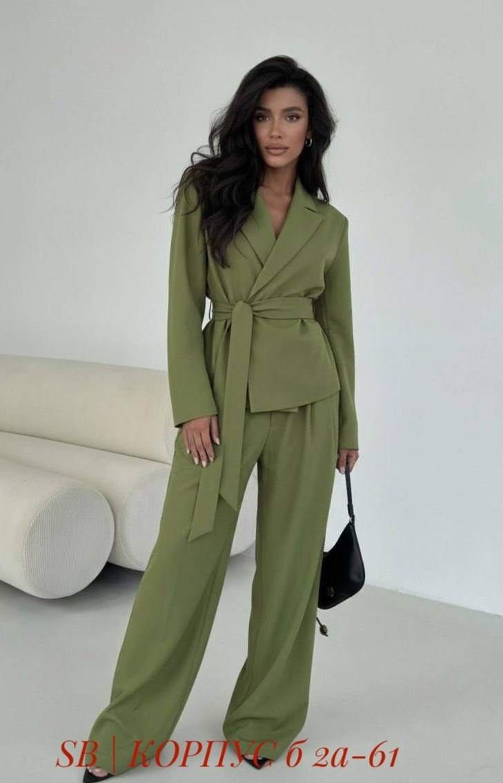 костюм женский оверсайз,брючный костюм,костюм оверсайз,жакет с поясом,женский классический костюм оверсайз am-6775a850