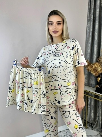 комплект пижама,пижама женская,пижама для взрослых,пижама 4 в 1,пижам