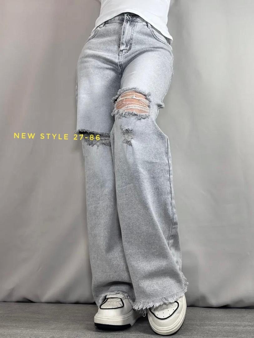 джинсы рваные широкие,женские рваные серые джинсы палаццо,женские джинсы,джинсы прямые палаццо рваные sena denim,джинсы широкие