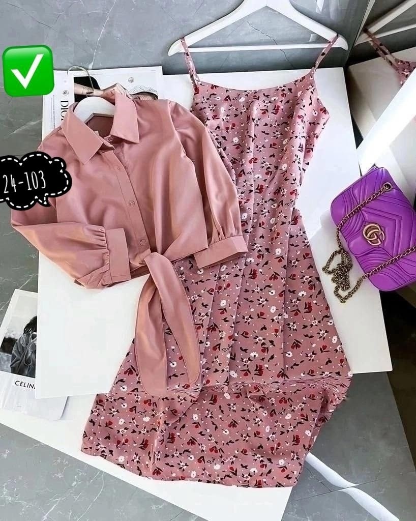 костюм с юбкой женский,женские летние костюмы,платье летнее с рубашкой,комплект одежды женский,двойка сарафан и рубашка