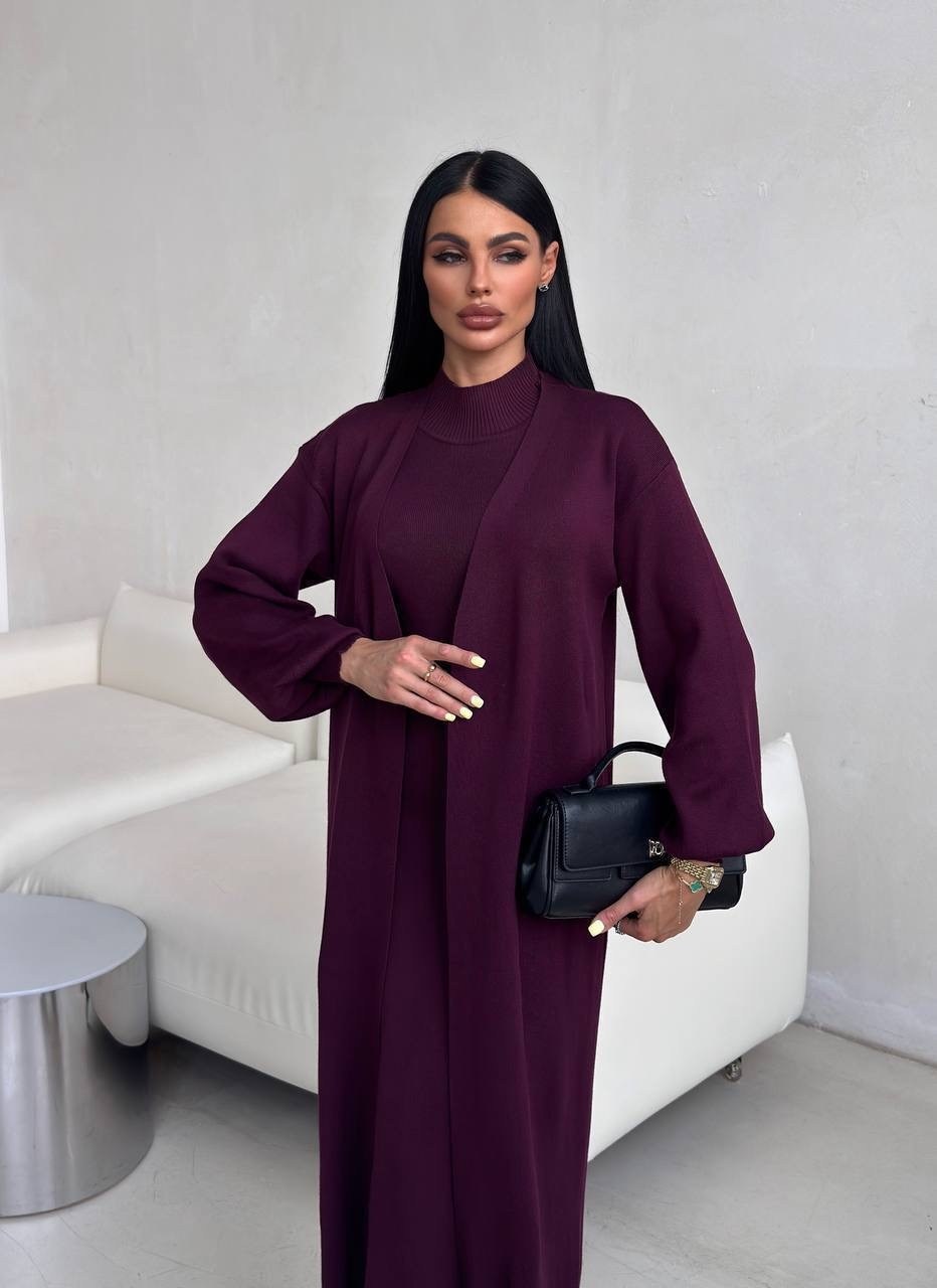 платье лапша длинное с кардиганом,кашемировая двойка платье миди + кардиган,платье накидка,трикотажное платье