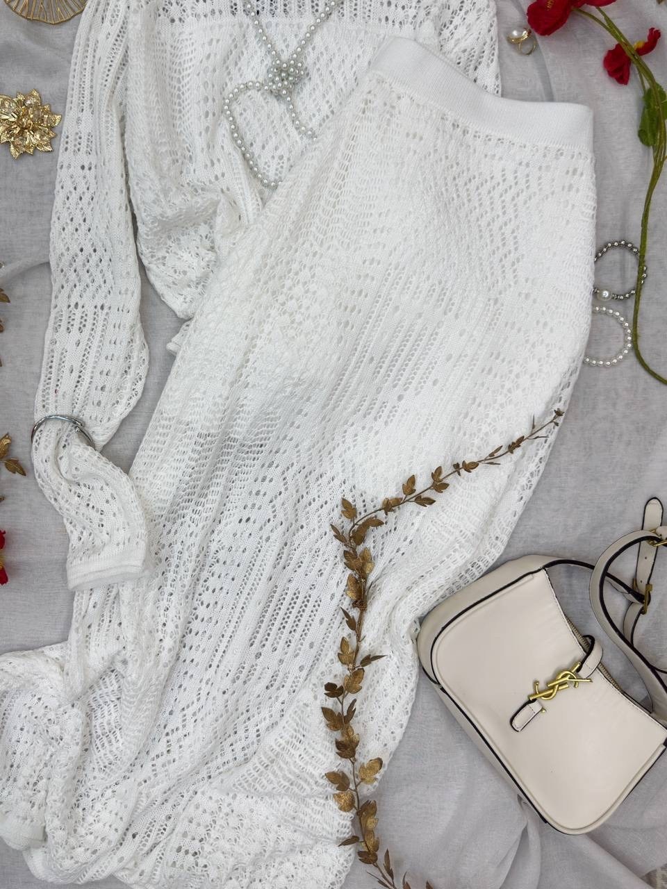 костюм вязаный юбка с кофтой теплый jelika,белые вязаные костюмы с юбкой,вязаный костюм с юбкой,костюм с юбкой,вязаный костюм женский с юбкой