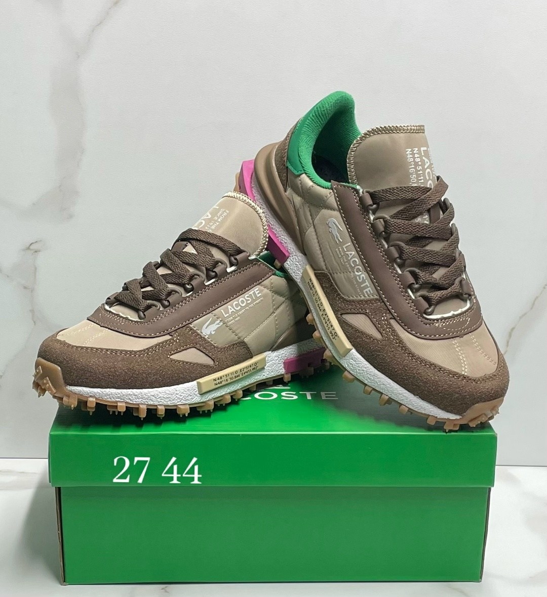 кроссовки lacoste elite active,кроссовки женские lacoste elite active коричневый,кроссовки lacoste,кроссовки для образа жизни женские низкие lacoste, цвет light brown/green,lacoste low-top casual shoe