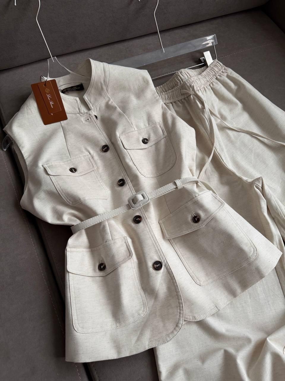 костюм с брюками,костюм женский брючный,бежевый костюм,костюм женский с брюками карго la denita,костюм с брюками карго