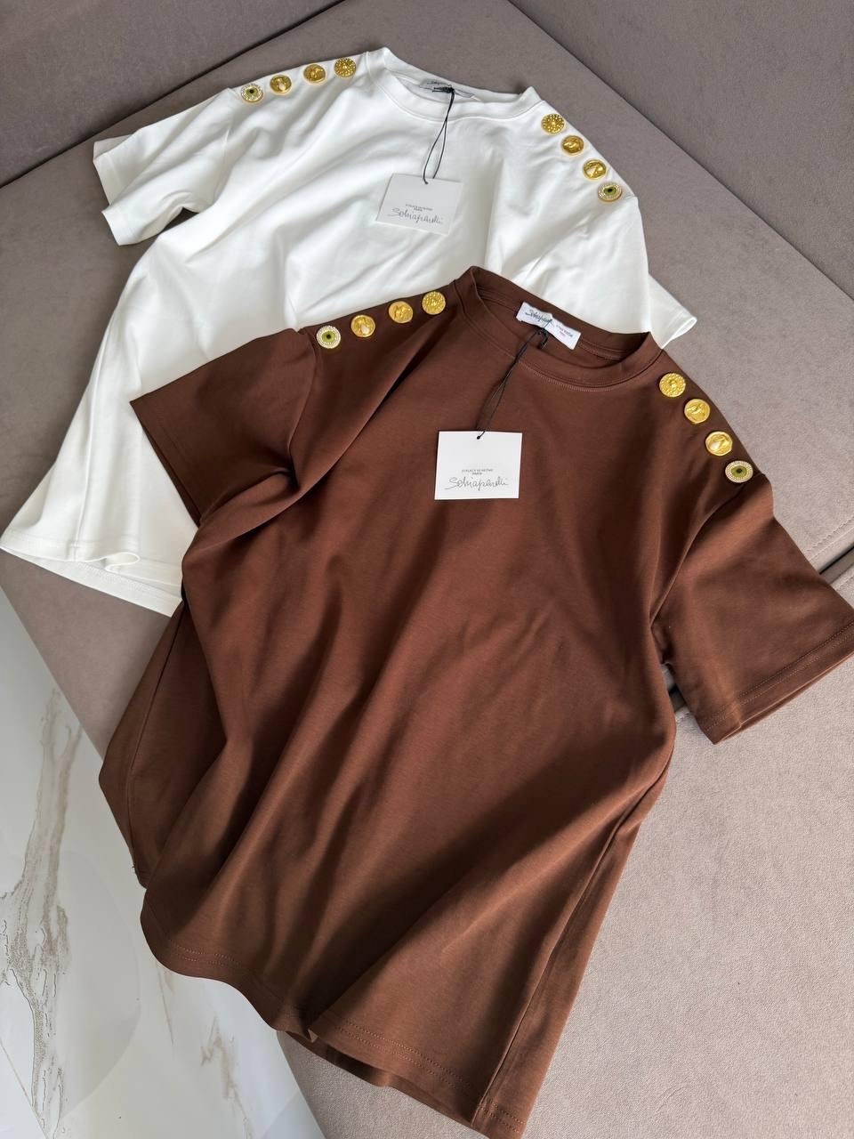 футболка balmain,хлопковая футболка balmain,balmain белая футболка с золотым логотипом,женская футболка,футболки для женщин