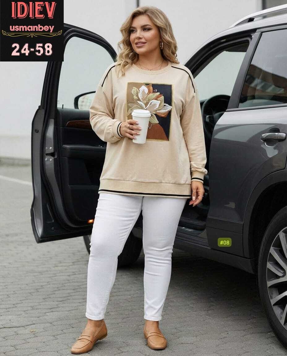 женская кофта,свитшот женская, больших размеров,,джемпер повседневный