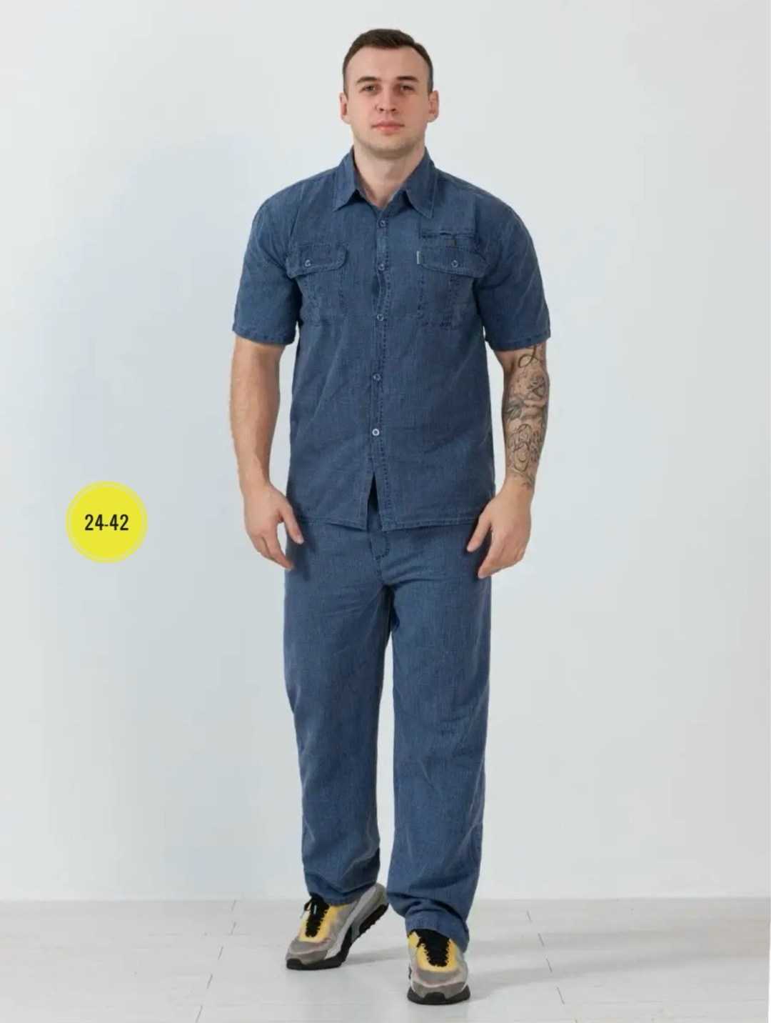 костюм из хлопка легкий летний,костюм мужской летний,комплект брюки и рубашка мужская,повседневный костюм,костюм с рубашкой