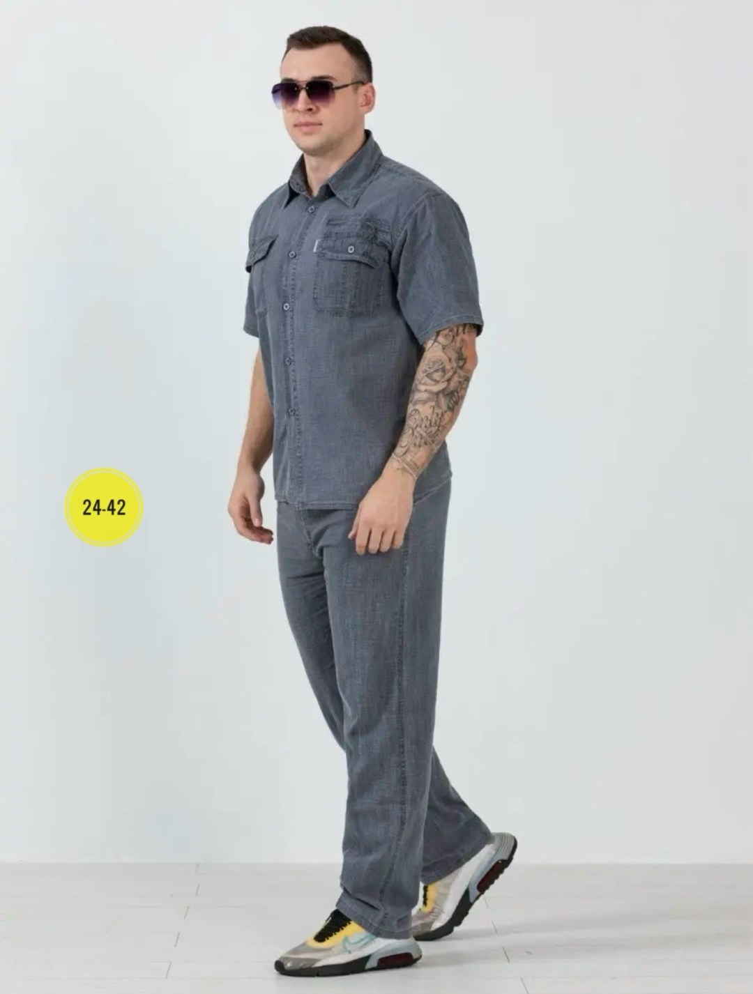 костюм из хлопка легкий летний,костюм мужской летний,комплект брюки и рубашка мужская,повседневный костюм,костюм с рубашкой