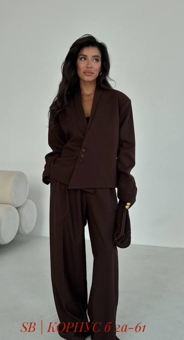 костюм женский оверсайз,брючный костюм,костюм оверсайз,жакет с поясом,женский классический костюм оверсайз am-6775a850