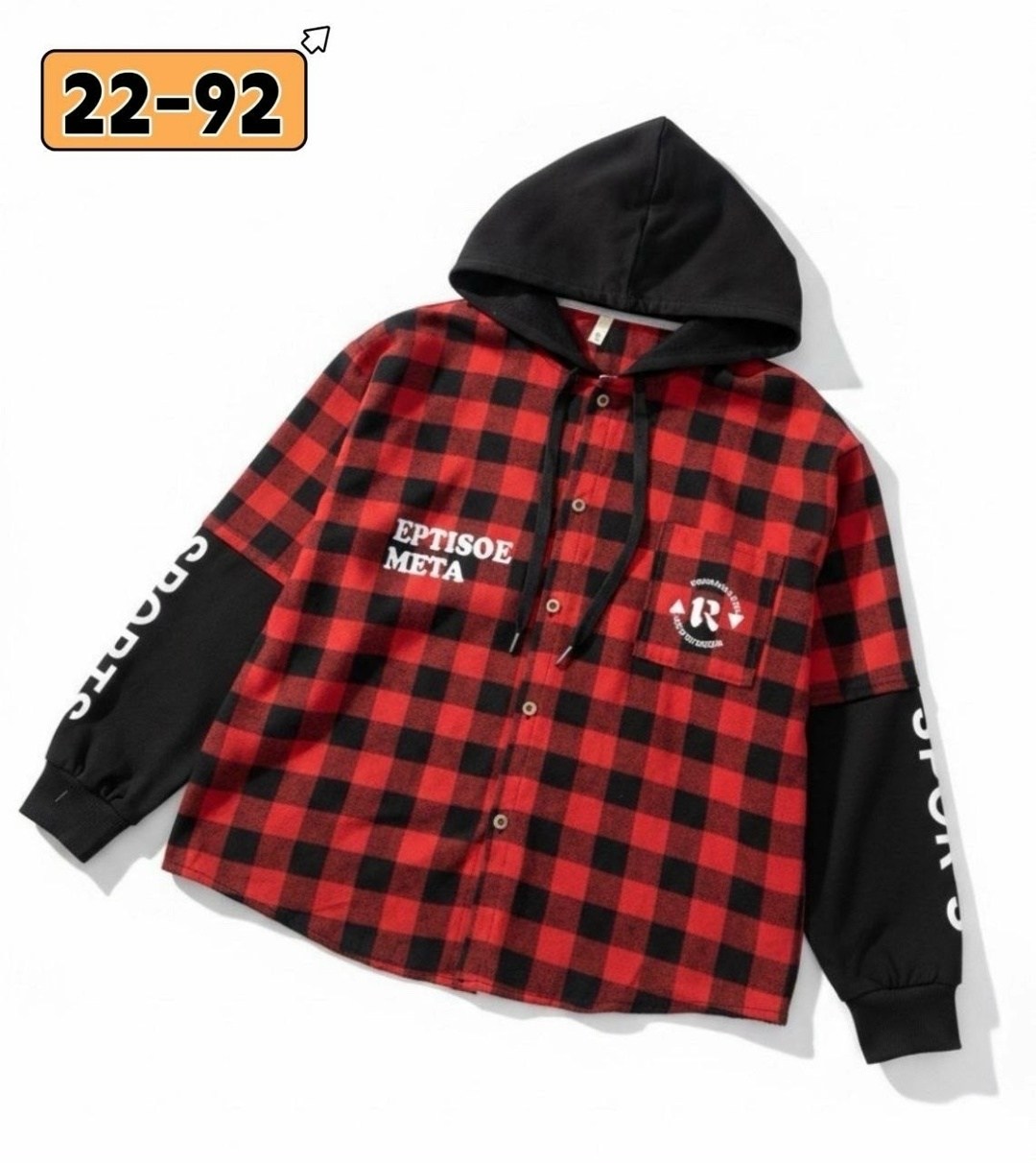 рубашка в клетку с капюшоном для мальчика,рубашка с капюшоном для мальчика из футера,рубашка с капюшоном для мальчика,рубашка в клетку для мальчика,рубашка для мальчика