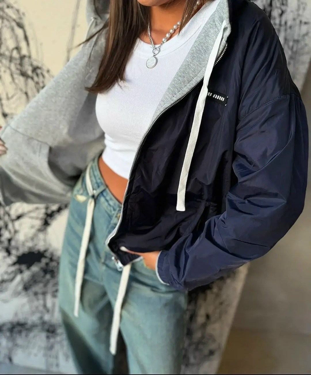 оверсайз толстовка,толстовка на молнии из футера 3х нит.начес серый,толстовка женская,модные наряды