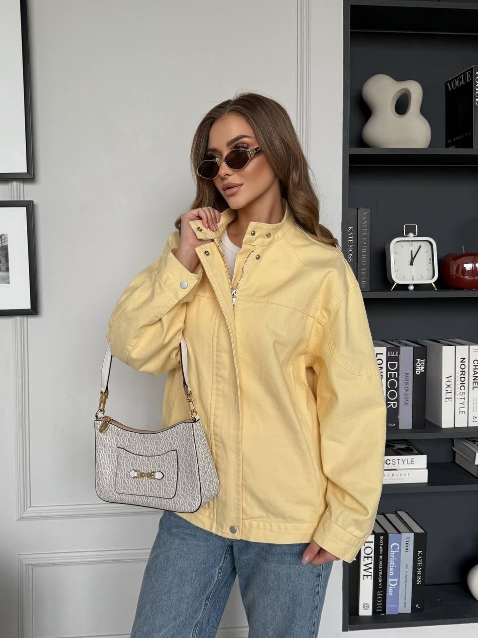 куртка джинсовая оверсайз джинсовка весенняя h&t fashion shop,женская джинсовая куртка,джинсовая куртка,желтая куртка,женская куртка