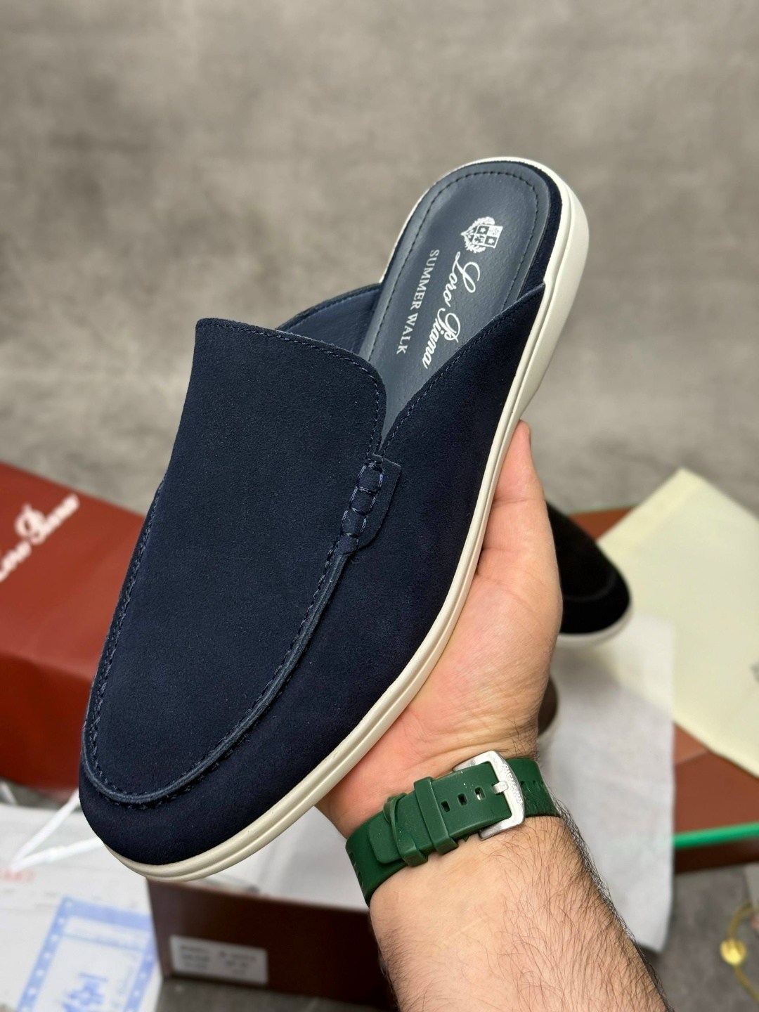 мюли loro piana,мужские замшевые лоферы loro piana summer walk - grey,лоферы loro piana мужские,лоферы loro piana,мюли мужские