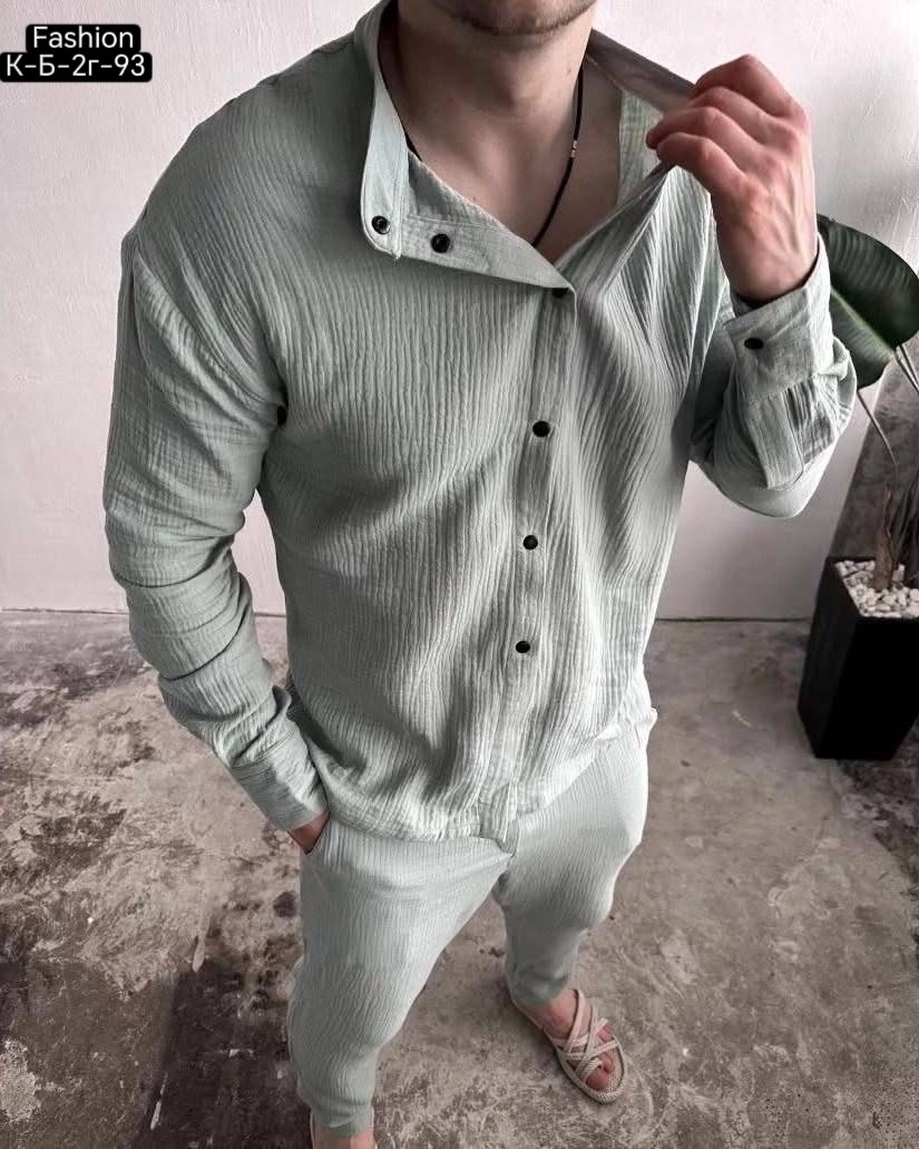 мужской костюм двойка,костюм мужской летний,костюм двойка для мужчин муслин,костюм с рубашкой,мужской костюм