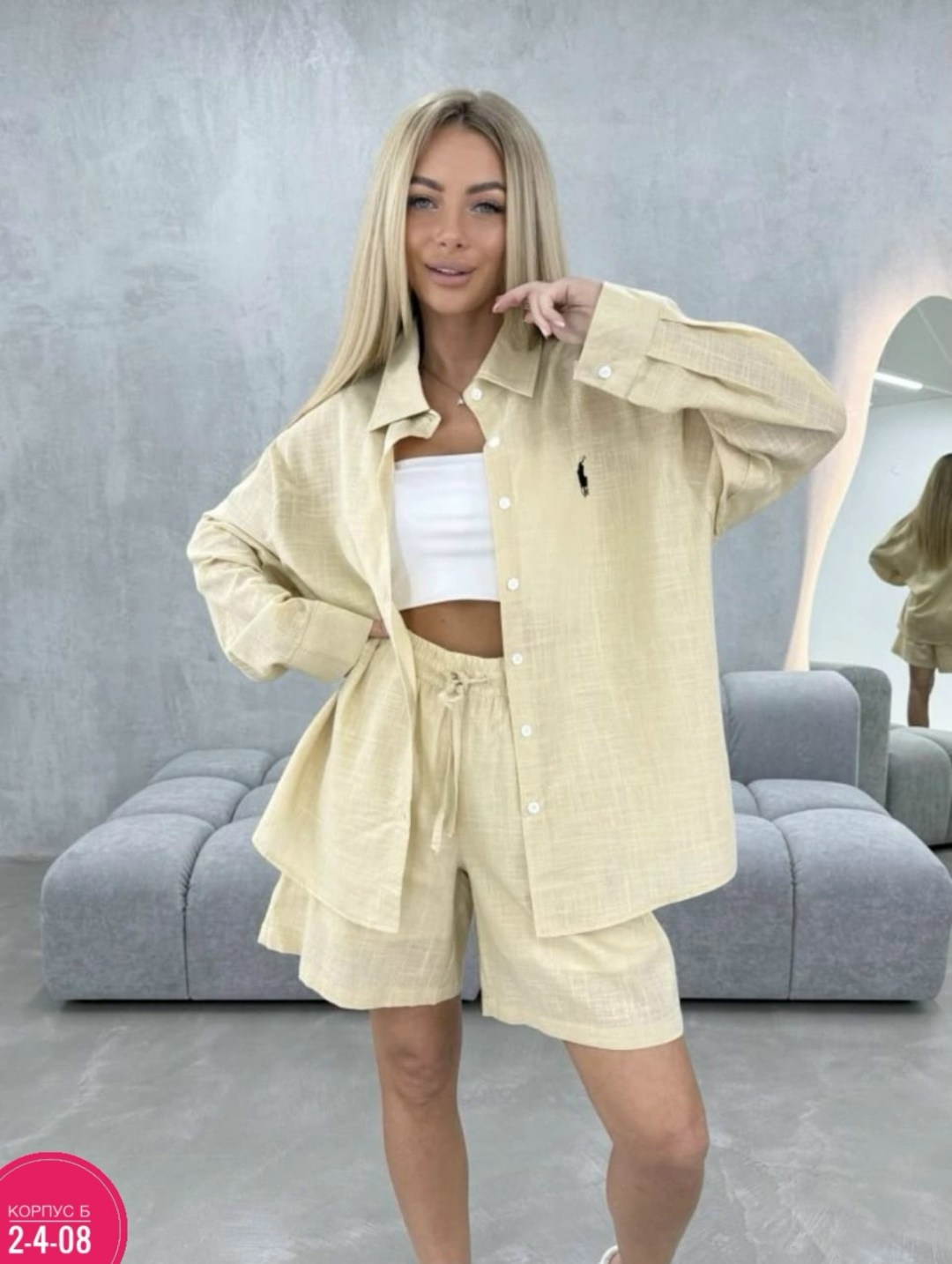 костюм муслиновый с шортами летний ablure 224653541,костюм с шортами женский,костюм с шортами,летний костюм с шортами,костюм желтый