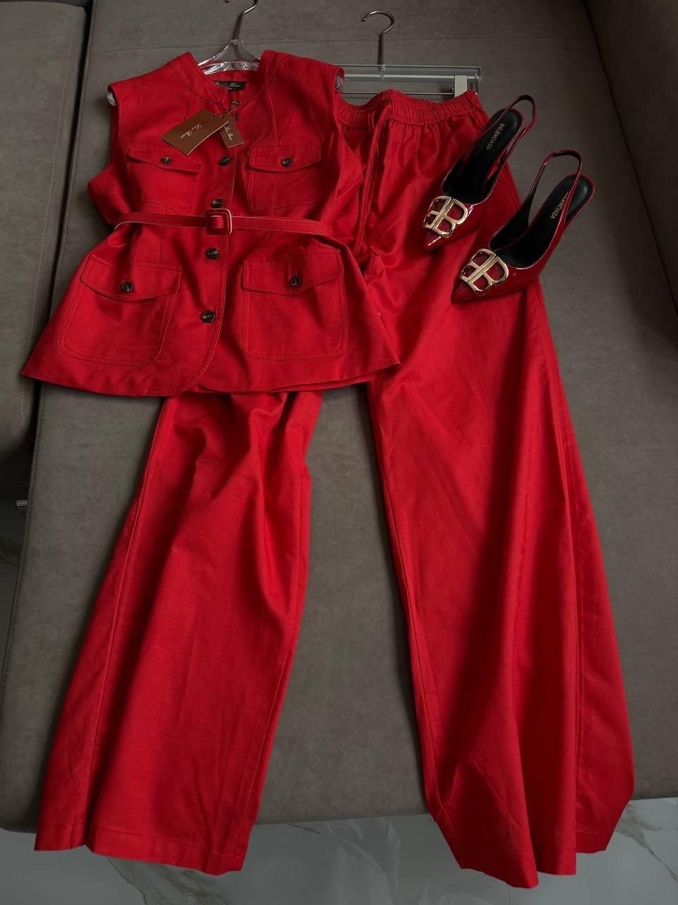 костюм повседневный,летние костюмы,женские костюмы,красные жилеты,брючной костюм