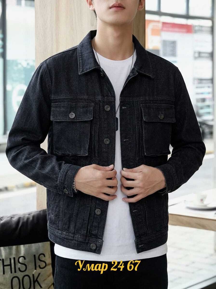 мужская джинсовая куртка,мужская джинсовая куртка с карманами,джинсовая куртка,джинсовая куртка мужская с отложным воротником,куртка джинсовая мужская молодежная