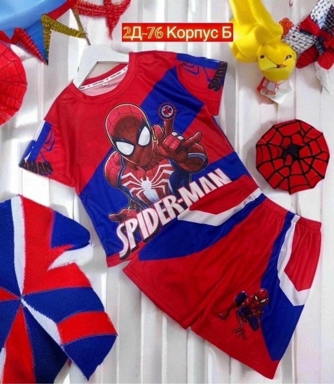 комплект одежды для мальчика,костюм футболка с шортами детский с человеком пауком,спортивный костюм с шортами spider man трикотажный stella kids,костюм комплекты,костюм футболка с шортами детский с че
