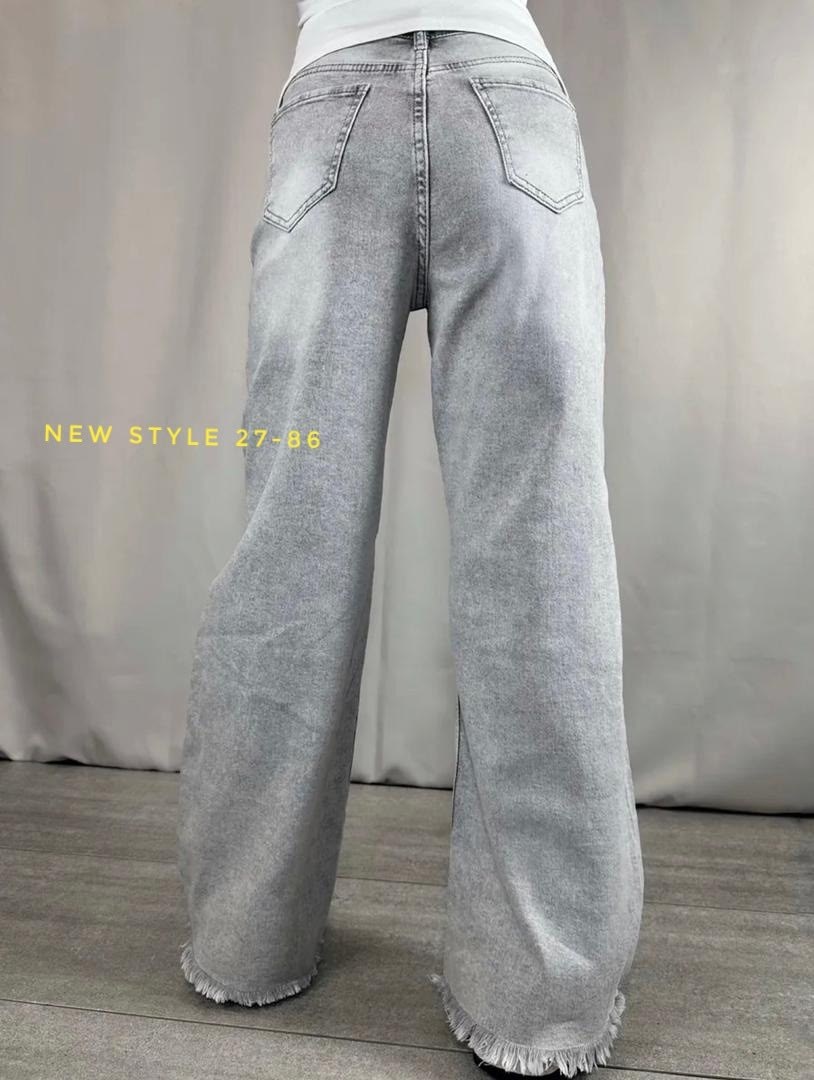 джинсы рваные широкие,женские рваные серые джинсы палаццо,женские джинсы,джинсы прямые палаццо рваные sena denim,джинсы широкие