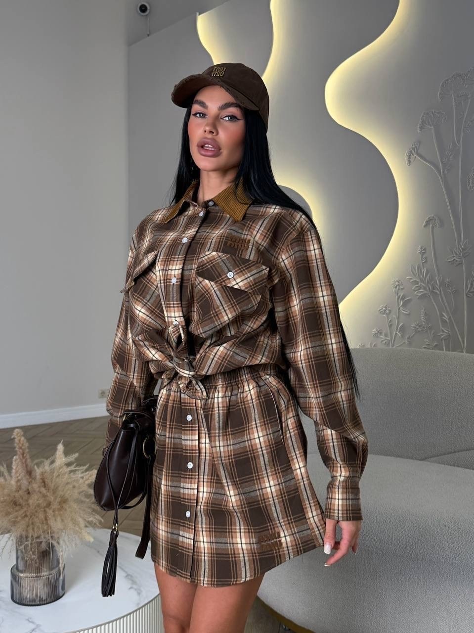 женская рубашка в клетку,рубашка женская в клетку оверсайз,рубашка в клетку оверсайз tom joy,костюм с юбкой и рубашкой,женская рубашка