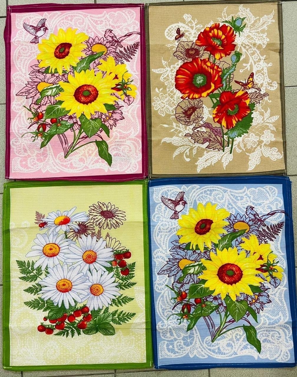 россия полотенце вафельное,кухонное вафельное полотенце,кухонное полотенце "подсолнухи",полотенце вафельное 45*60см,полотенца для кухни