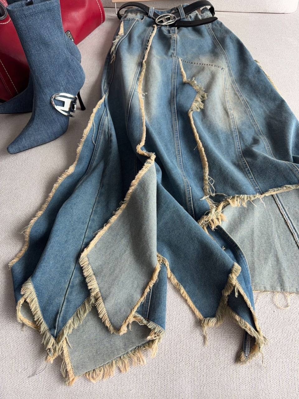 джинсовая длинная юбка,джинсовая юбка,юбка джинсовая ассиметричная длинная,женские джинсовые юбки,джинсовая юбка миди
