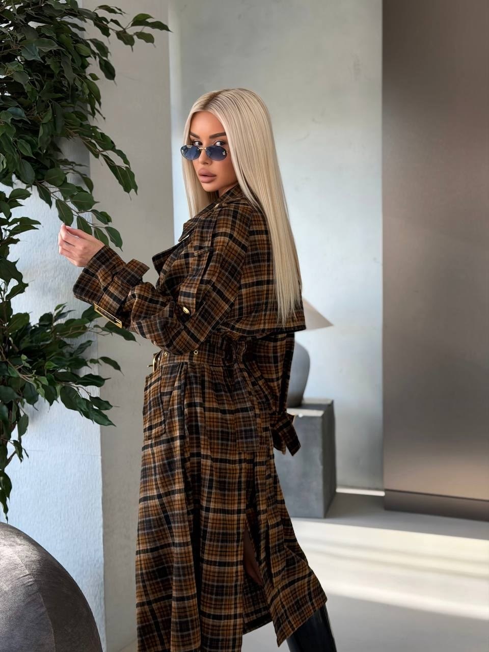 пальто в клетку,пальто модное,стильное пальто,костюм в клетку