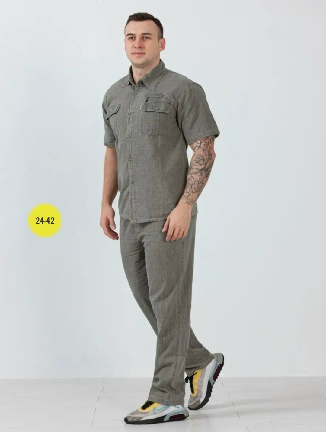 костюм из хлопка легкий летний,костюм мужской летний,комплект брюки и рубашка мужская,повседневный костюм,костюм с рубашкой