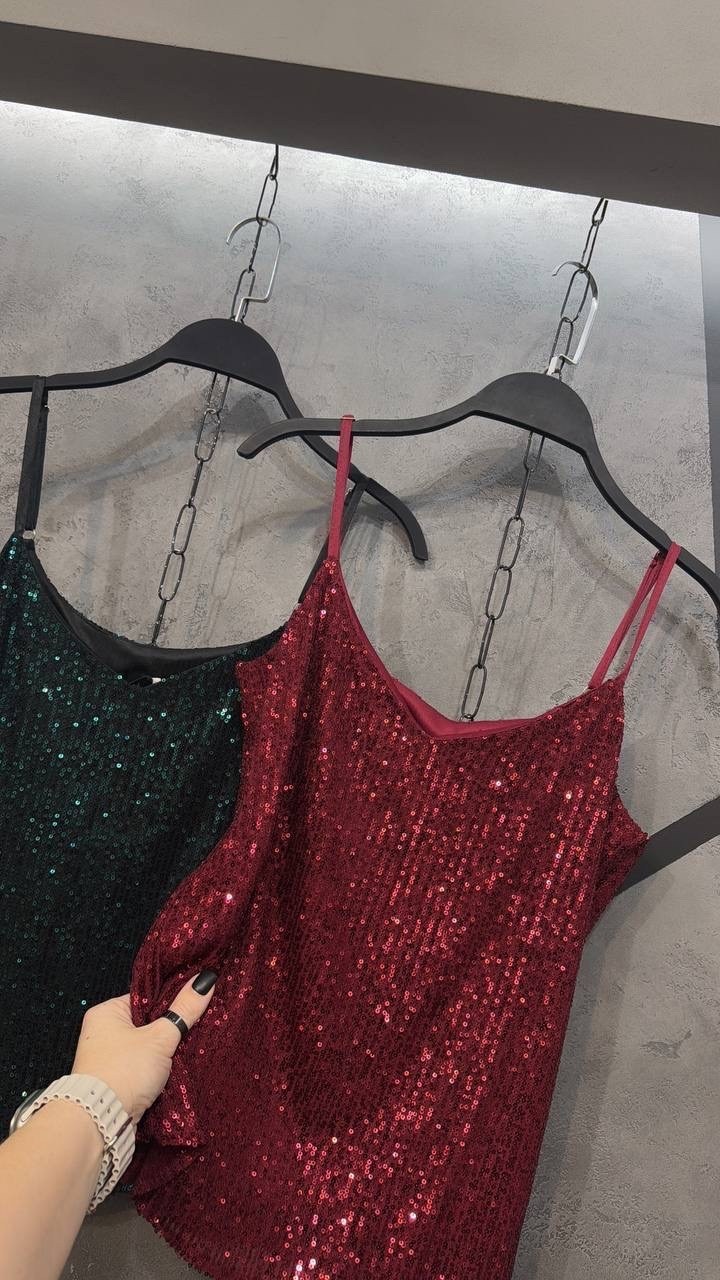 женский топ с пайетками,женская майка на бретельках с блестками,блестящий топ,женский блестящий жилет-майка с пайетками,топ с пайетками