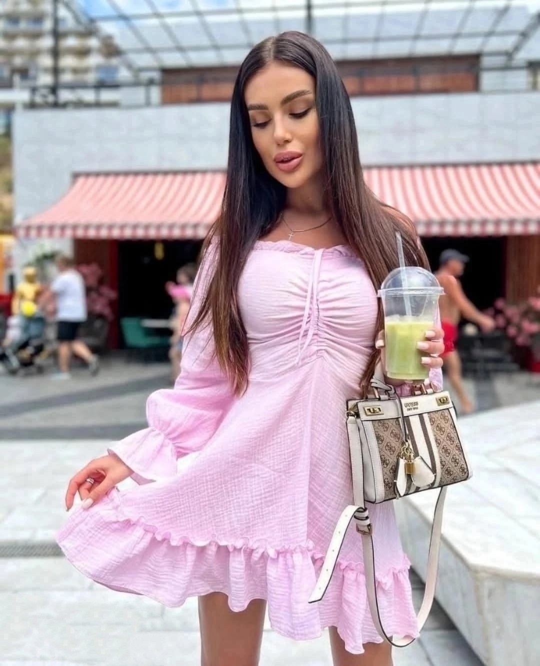 платье с объемными рукавами,платье с открытыми плечам,платье летнее из муслина,летнее женское платье,платье летнее